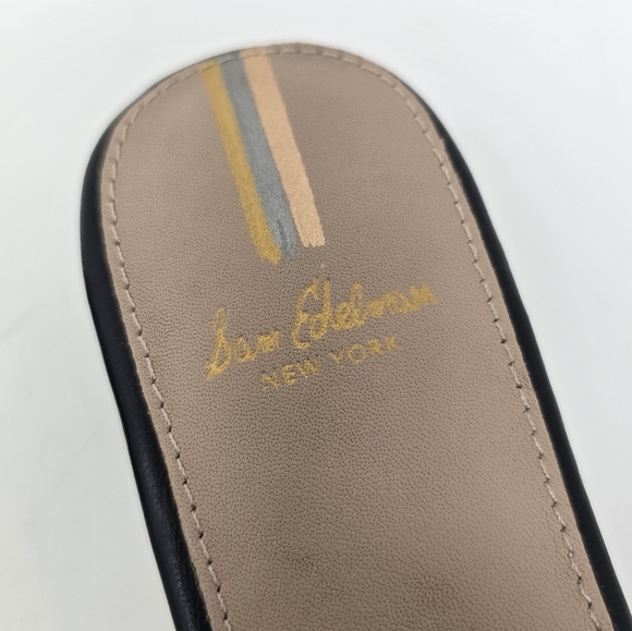 NWOT Sam Edelman Page Mule Woven Leather Almond Toe 6.5 Black - Picture 8 of 10